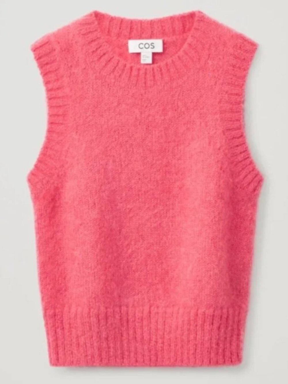 COS Bright Pink Mohair-Blend Sleeveless Sweater Vest - Picture 6 of 8